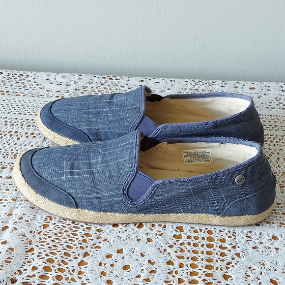 UGG Shoes - Ugg Slip-on Loafers Women's Size 9 Blue Leather Delizah Casual Flat S/N 1002886